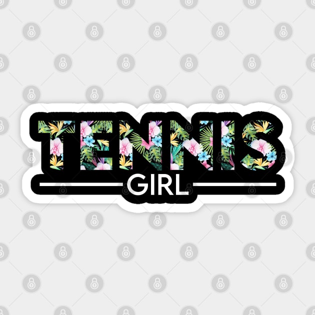 Tennis girl floral design. Perfect present for mom dad friend him or her Sticker by SerenityByAlex